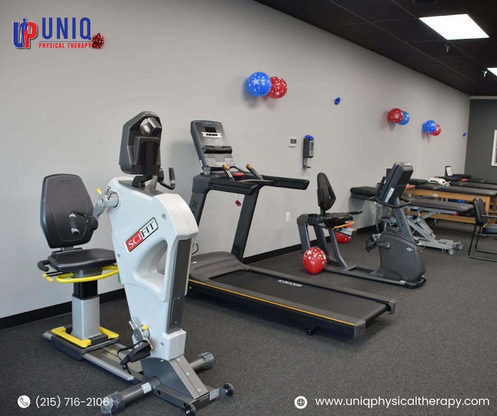 UNIQ Physical Therapy treatment area in Lansdale, PA